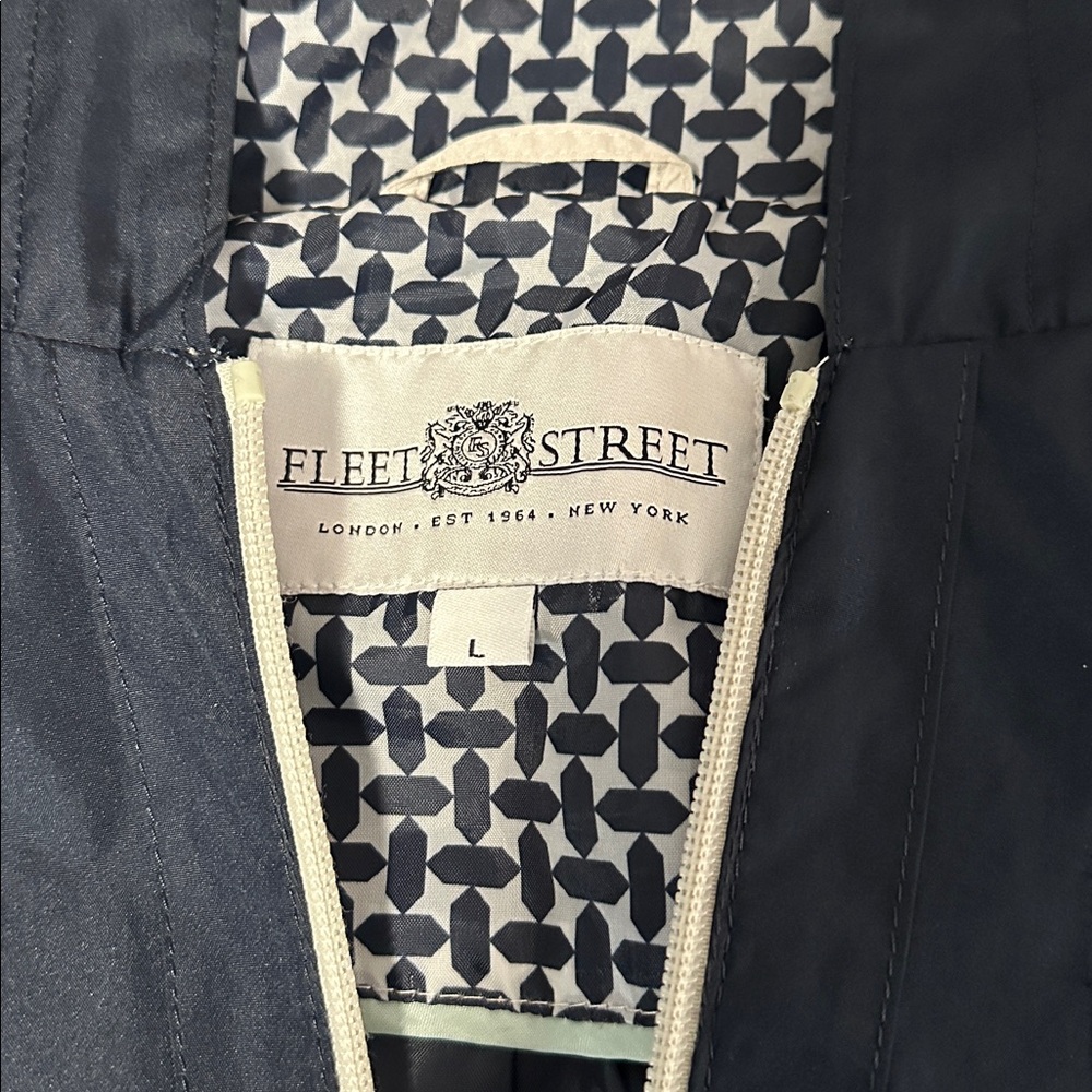 Classic Navy Rain Jacket with White Accents - Picture 2 of 4